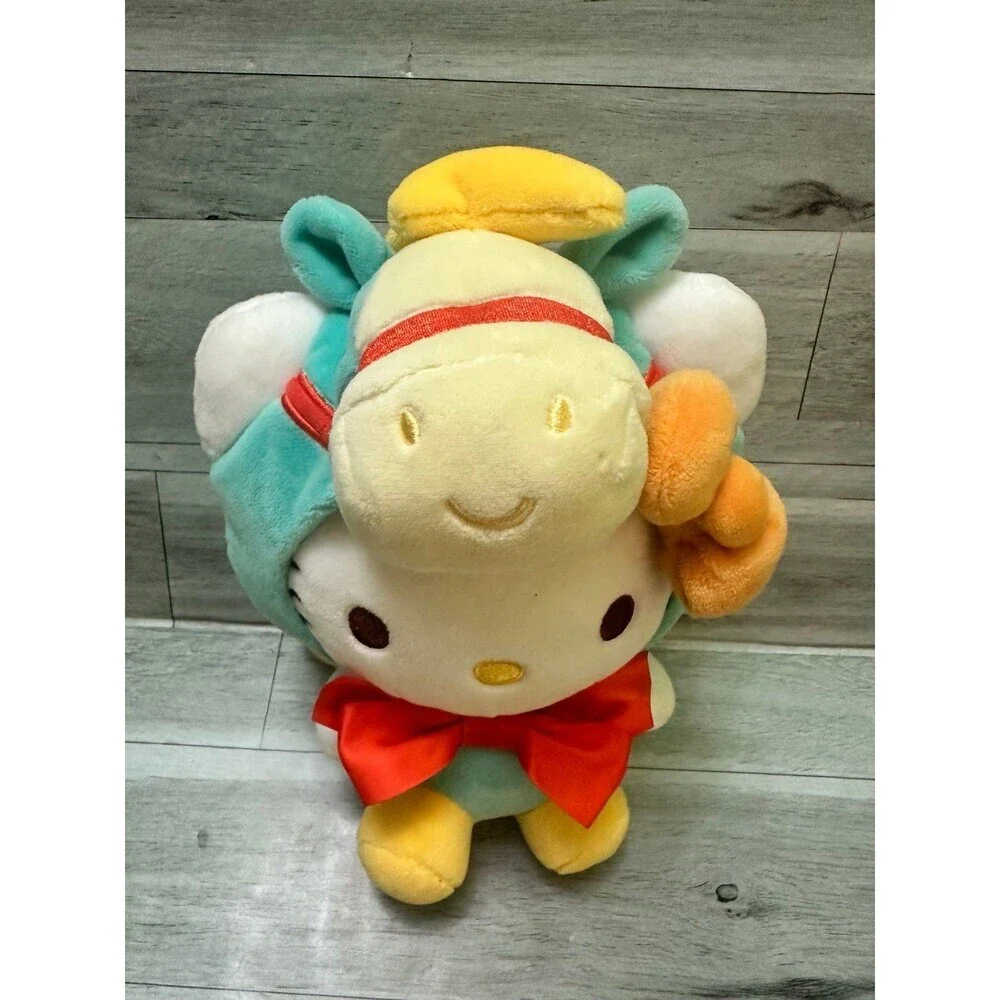 Hello Kitty Year of the horse Plush in Teal, Yellow & Red Bow